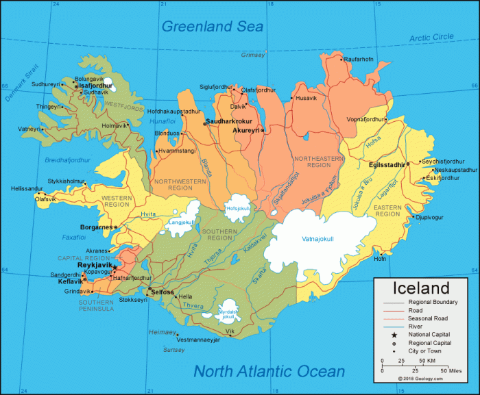 Iceland Map and Satellite Image